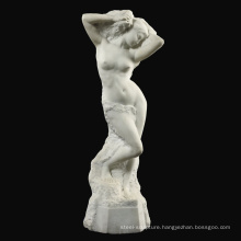 White modern natural stone sculpture life size marble lady nude statues